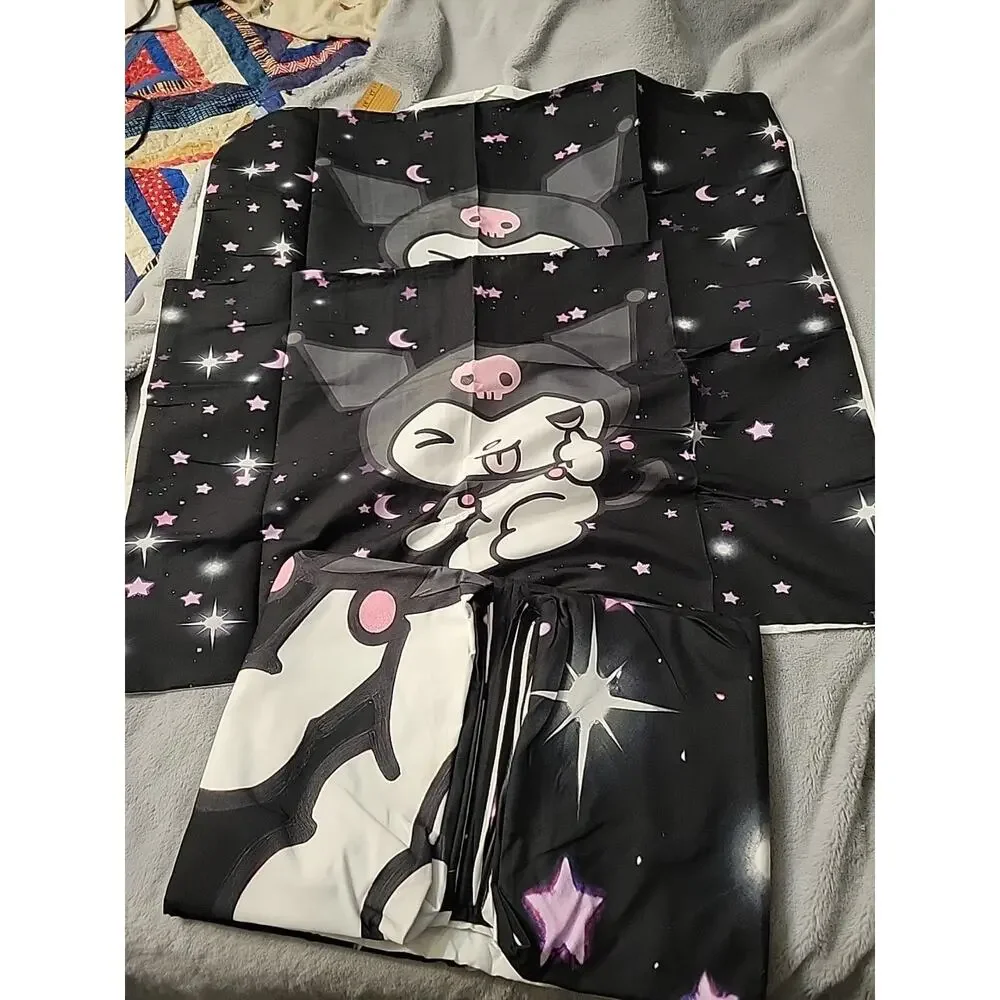 KUROMI Black & Purple TWIN Duvet Cover & Pillowcases SHAMS NEW